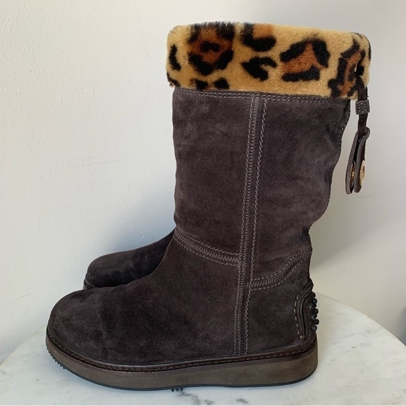 PRADA THE ORIGINAL CAR SHOE by PRADA Suede Brown Snow Boots Size 8 US 38.5 EU - Picture 3 of 16